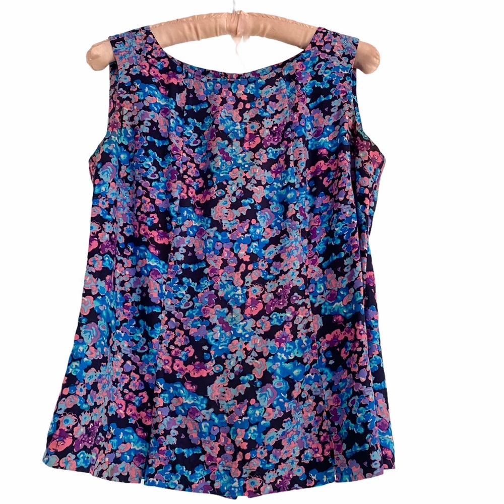 Boden Silk Blend Floral Tank Top Back Buttons 4